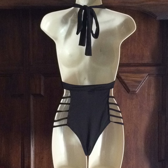 Sexy “Mya Black High Waist Monokini Bikini - Picture 4 of 5